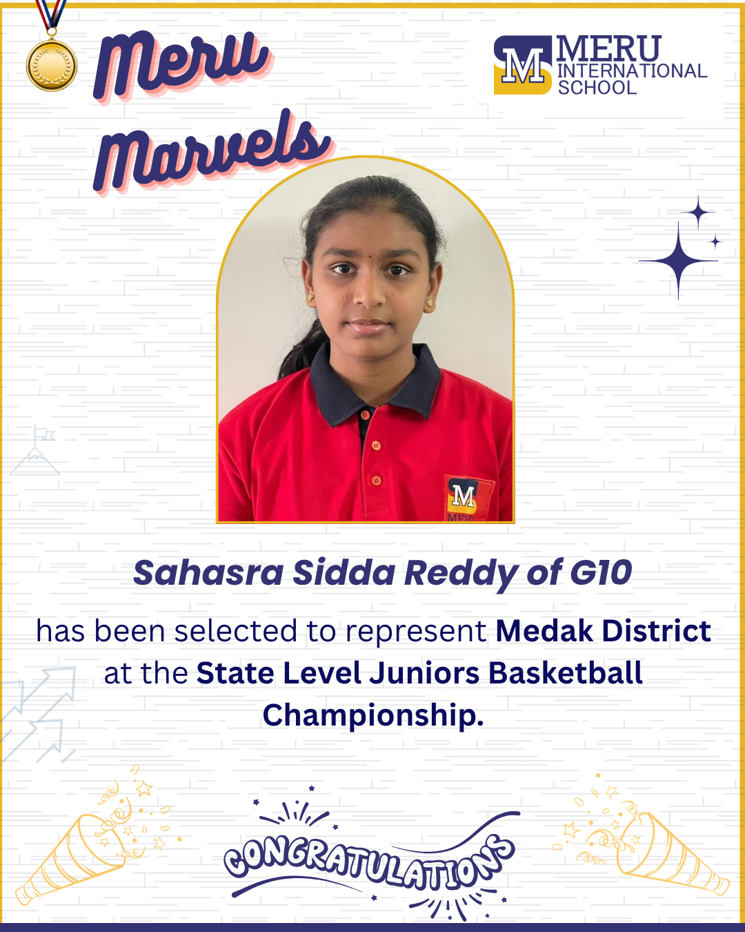 Sahasra Sidda Reddy of Grade 10